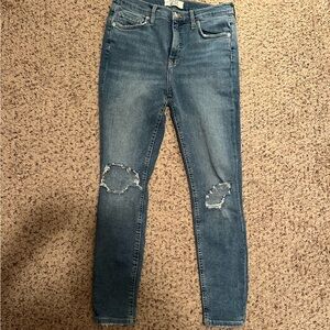 We The Free Classic Blue Ripped Skinny Jeans